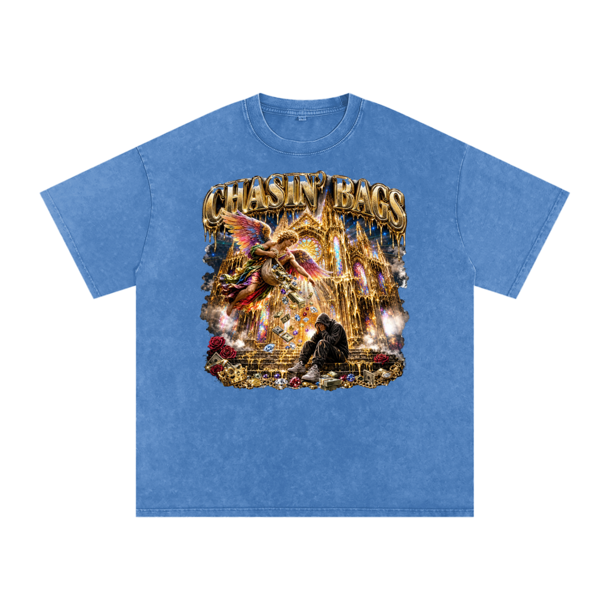 Snow Washed Oversized Cotton T-Shirt