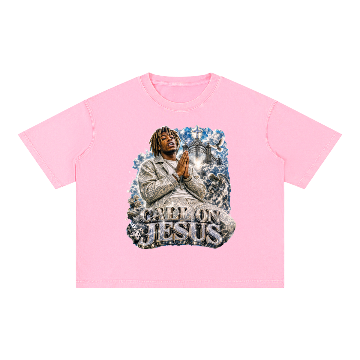 CALL ON Mineral Wash Boxy Cotton T-Shirt