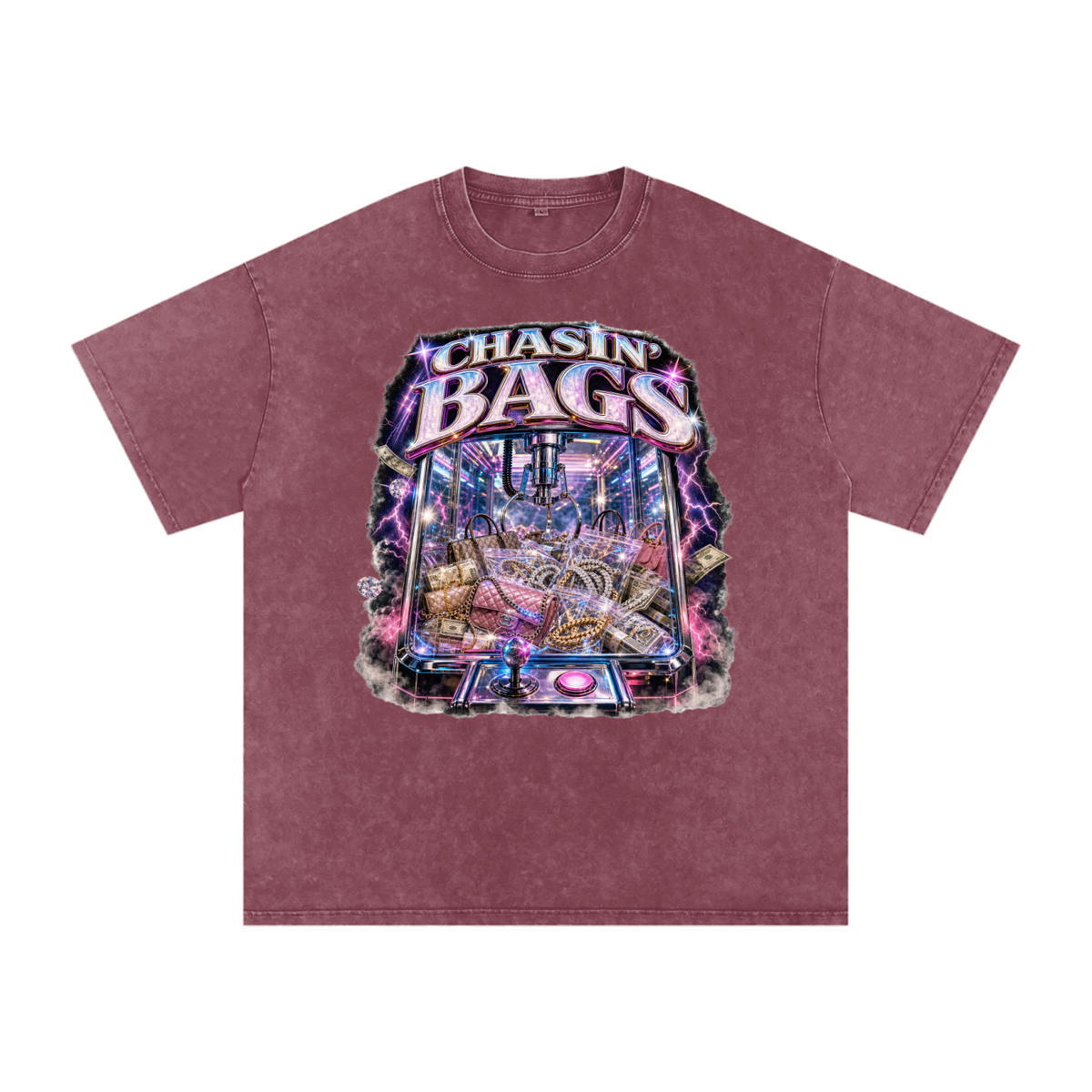 Snow Washed Oversized Cotton T-Shirt