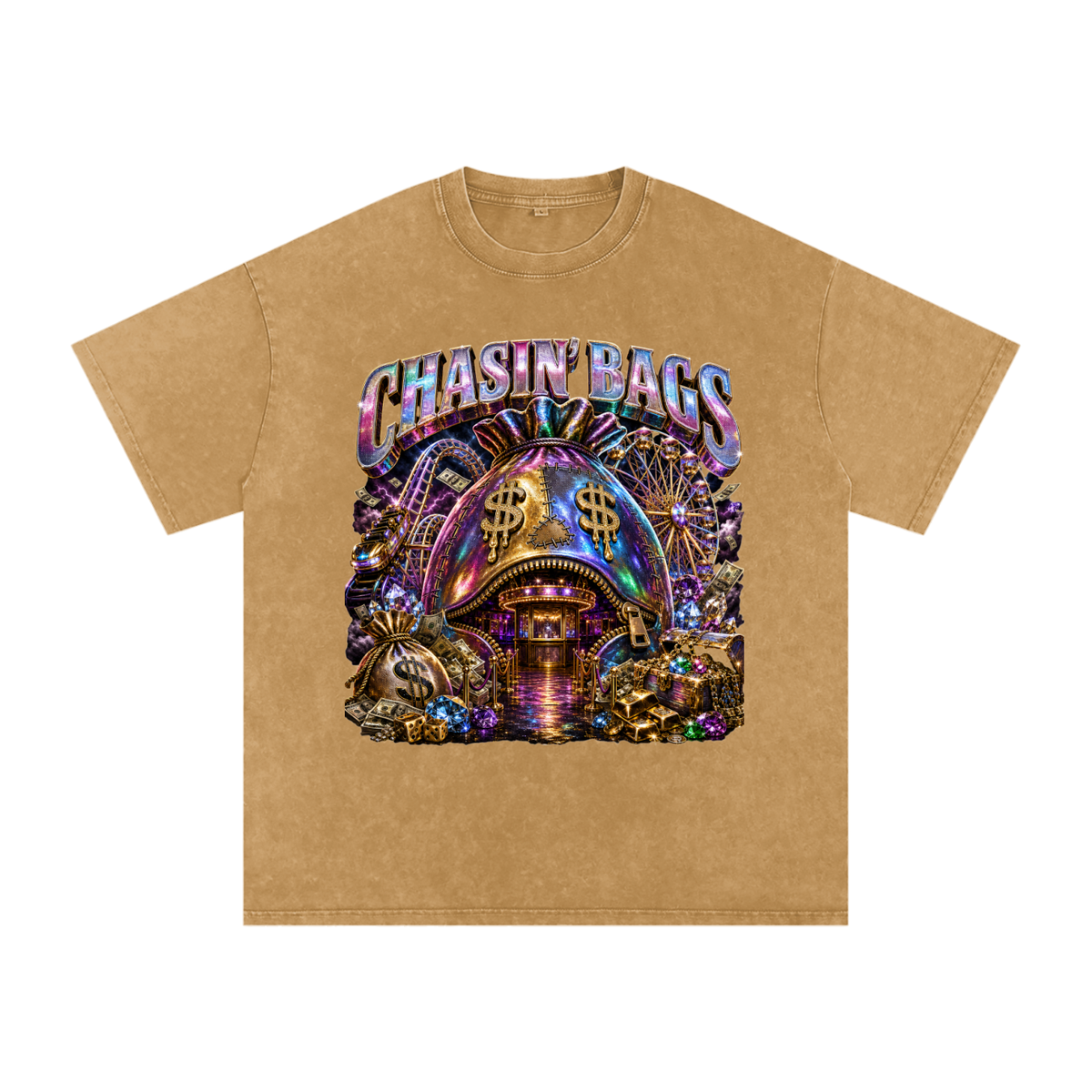 Snow Washed Oversized Cotton T-Shirt