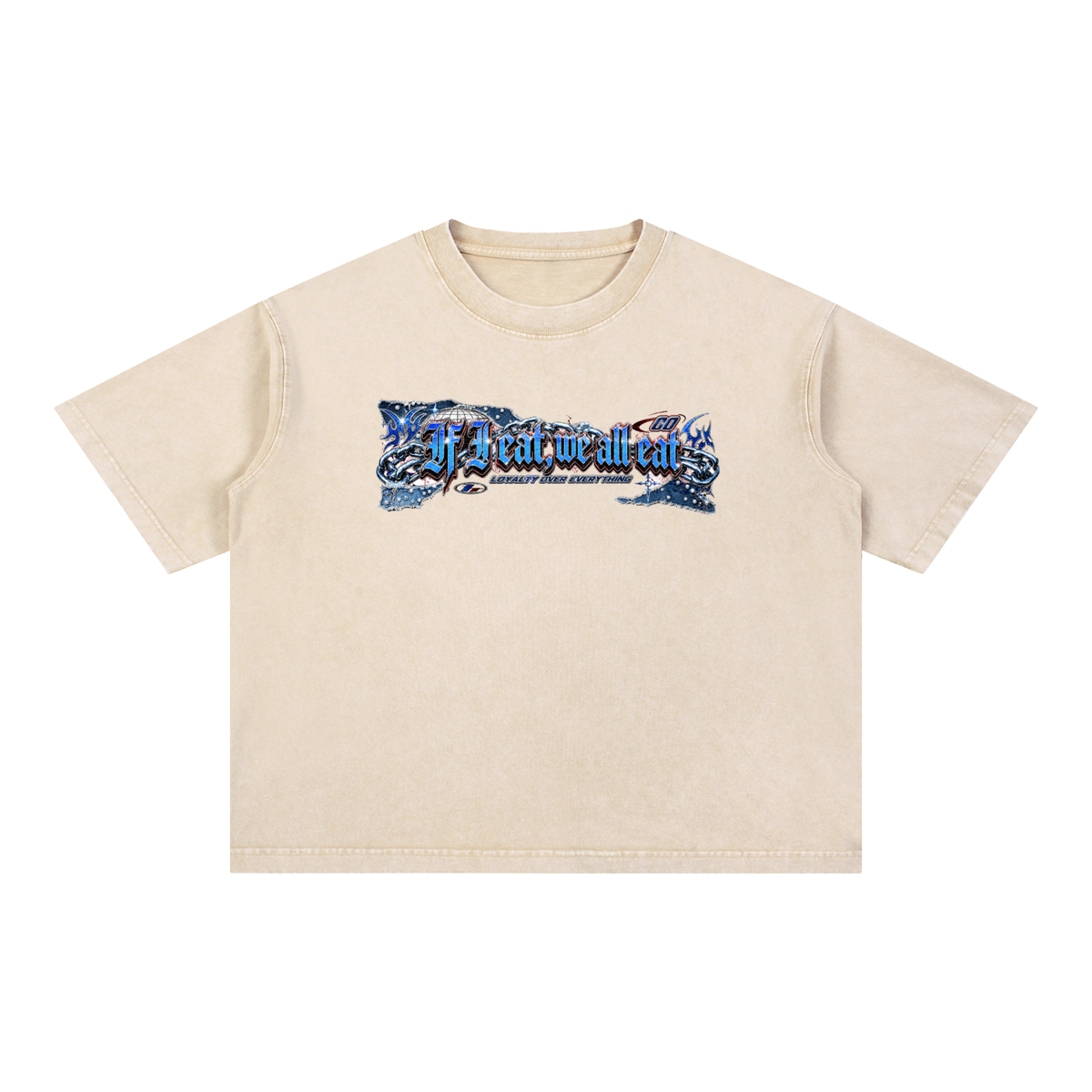 IF I EAT..Mineral Wash Boxy Cotton T-Shirt