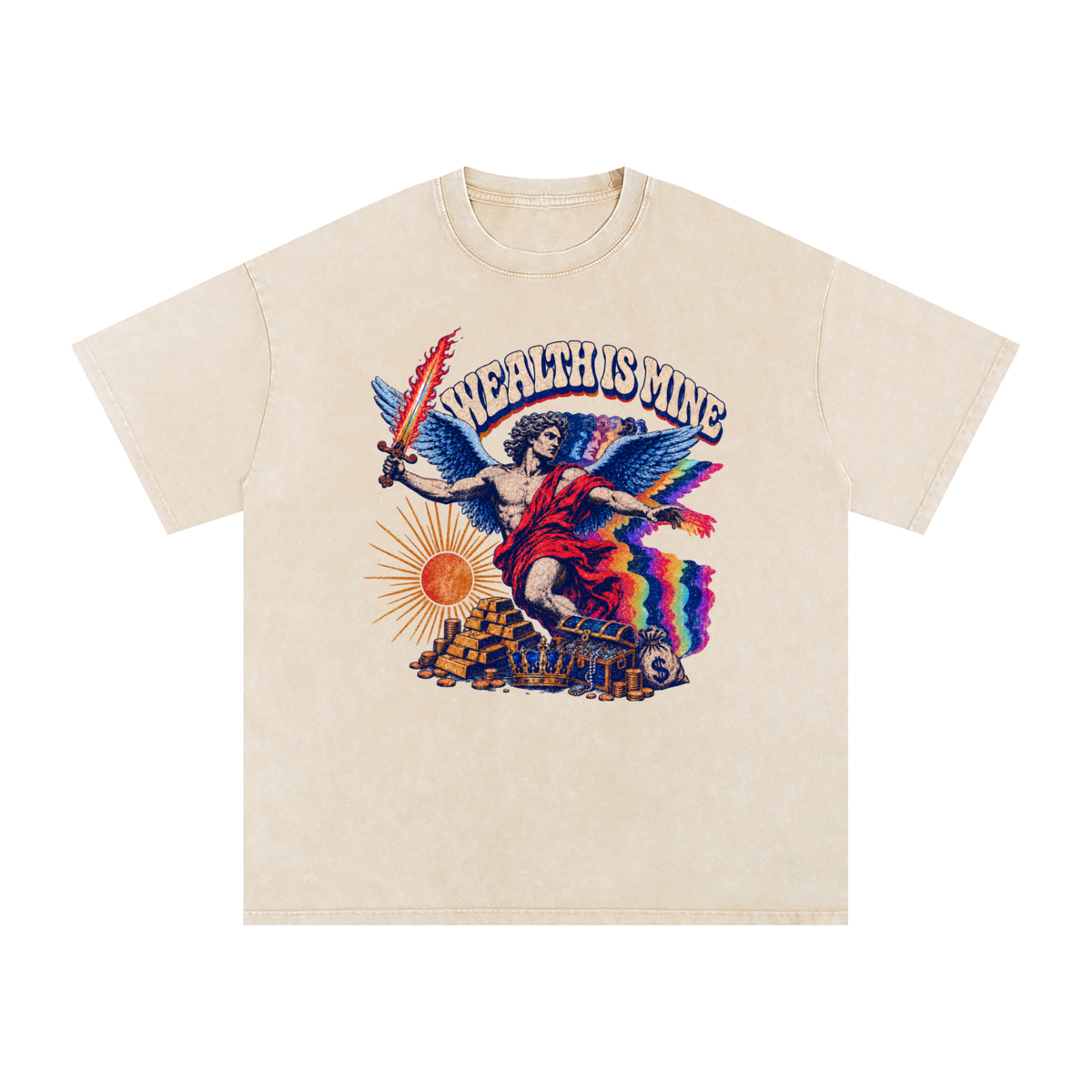 Snow Washed Oversized Cotton T-Shirt