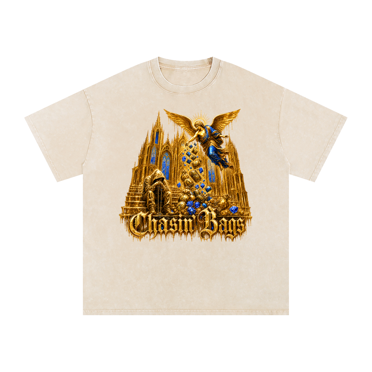 Snow Washed Oversized Cotton T-Shirt