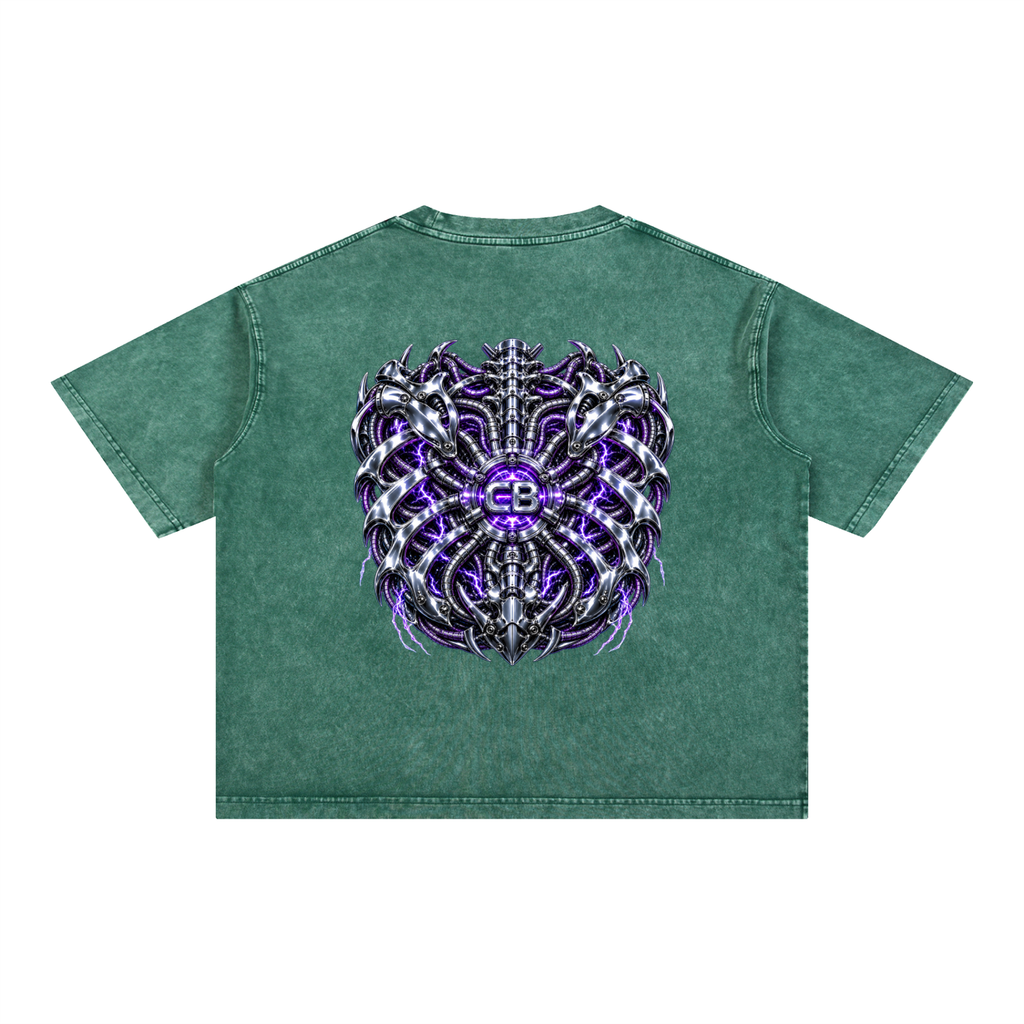 Mineral Wash Boxy Cotton T-Shirt (CYBORG)