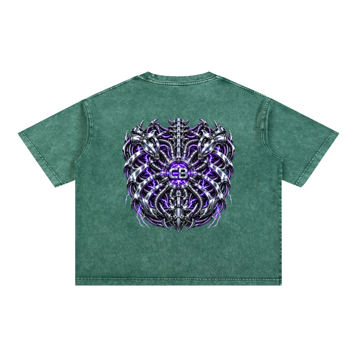 Mineral Wash Boxy Cotton T-Shirt (CYBORG)