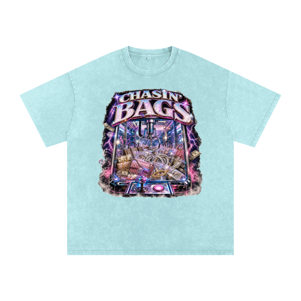 Snow Washed Oversized Cotton T-Shirt