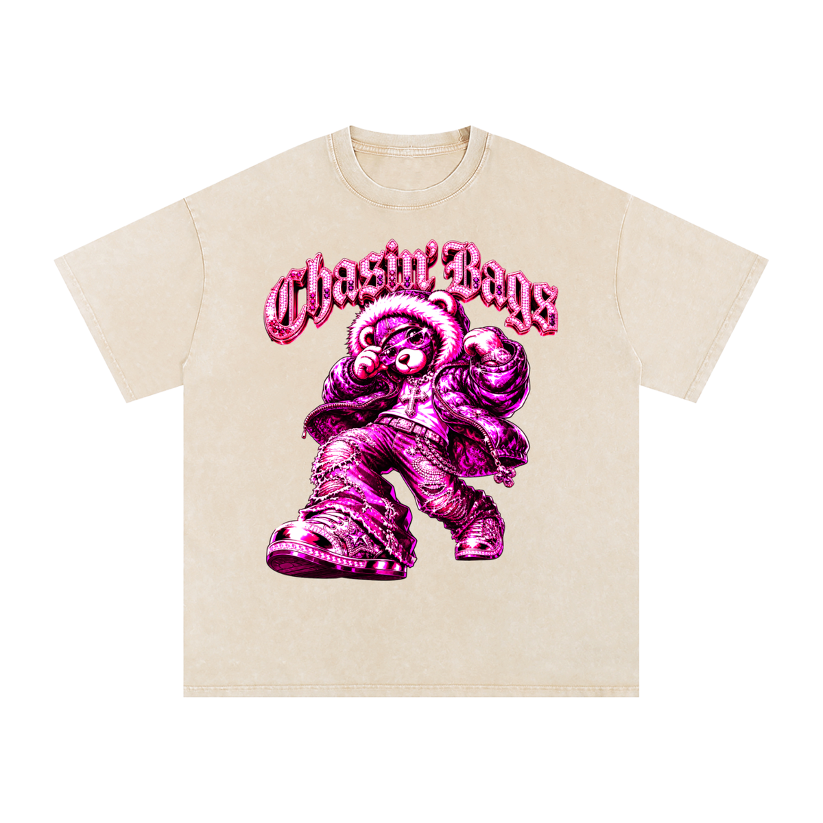 Snow Washed Oversized Cotton T-Shirt