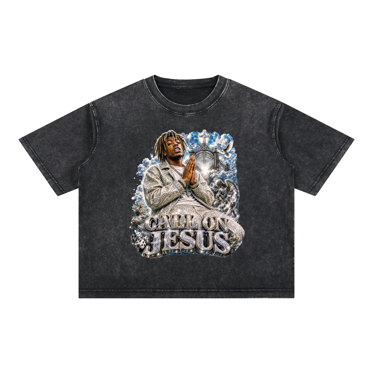 CALL ON Mineral Wash Boxy Cotton T-Shirt