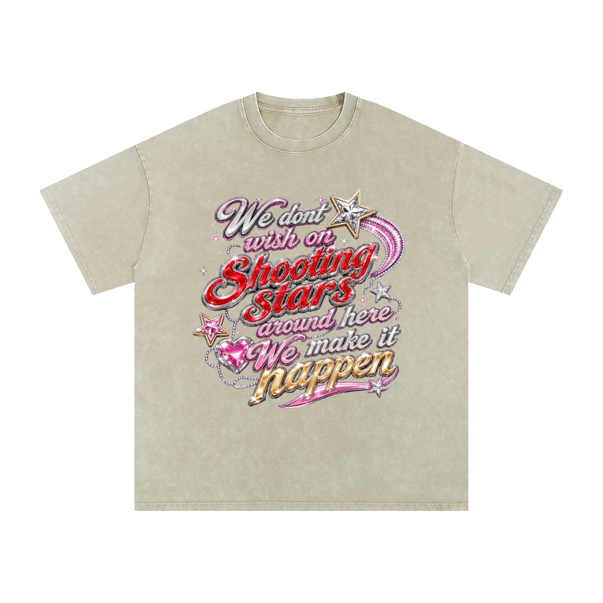 Snow Washed Oversized Cotton T-Shirt