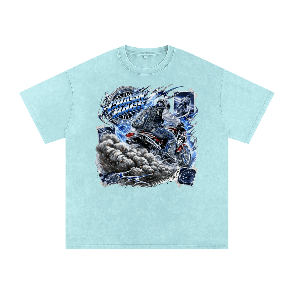 Snow Washed Oversized Cotton T-Shirt