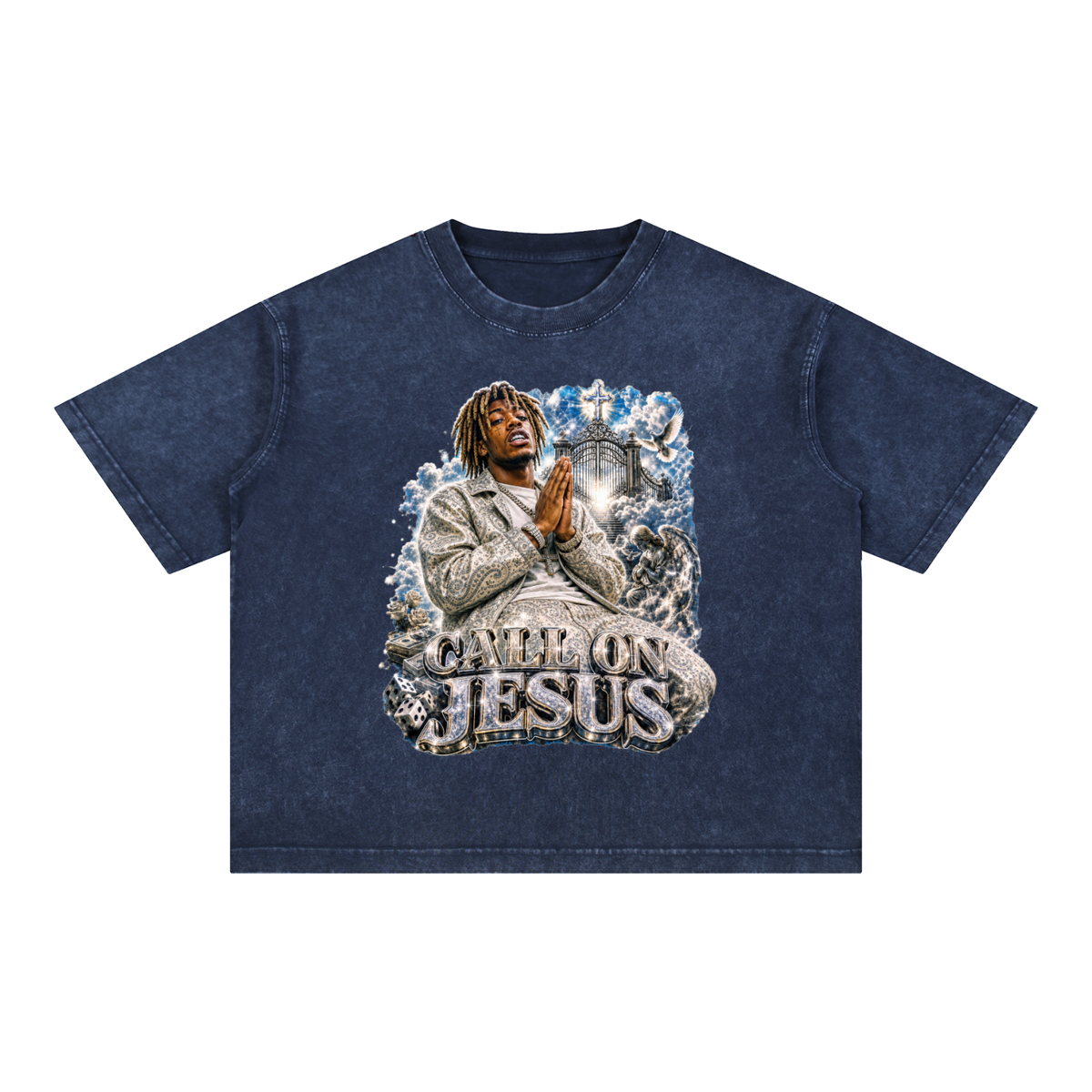 CALL ON Mineral Wash Boxy Cotton T-Shirt