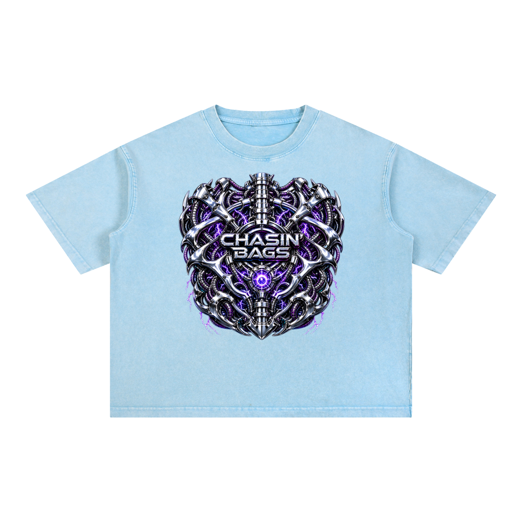 Mineral Wash Boxy Cotton T-Shirt (CYBORG)