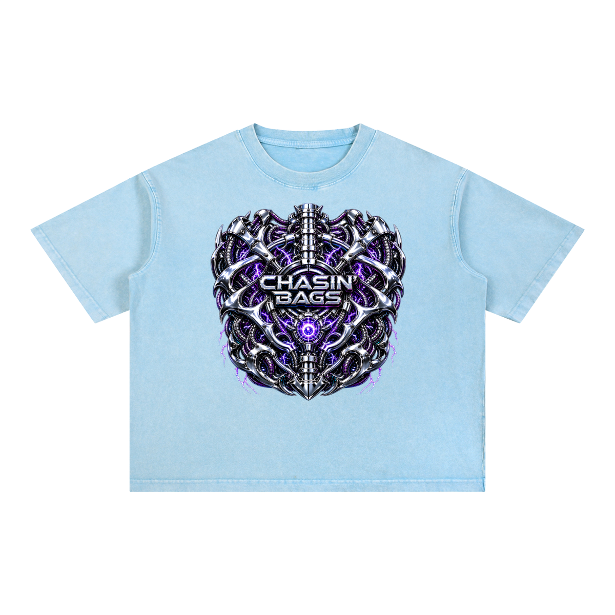 Mineral Wash Boxy Cotton T-Shirt (CYBORG)