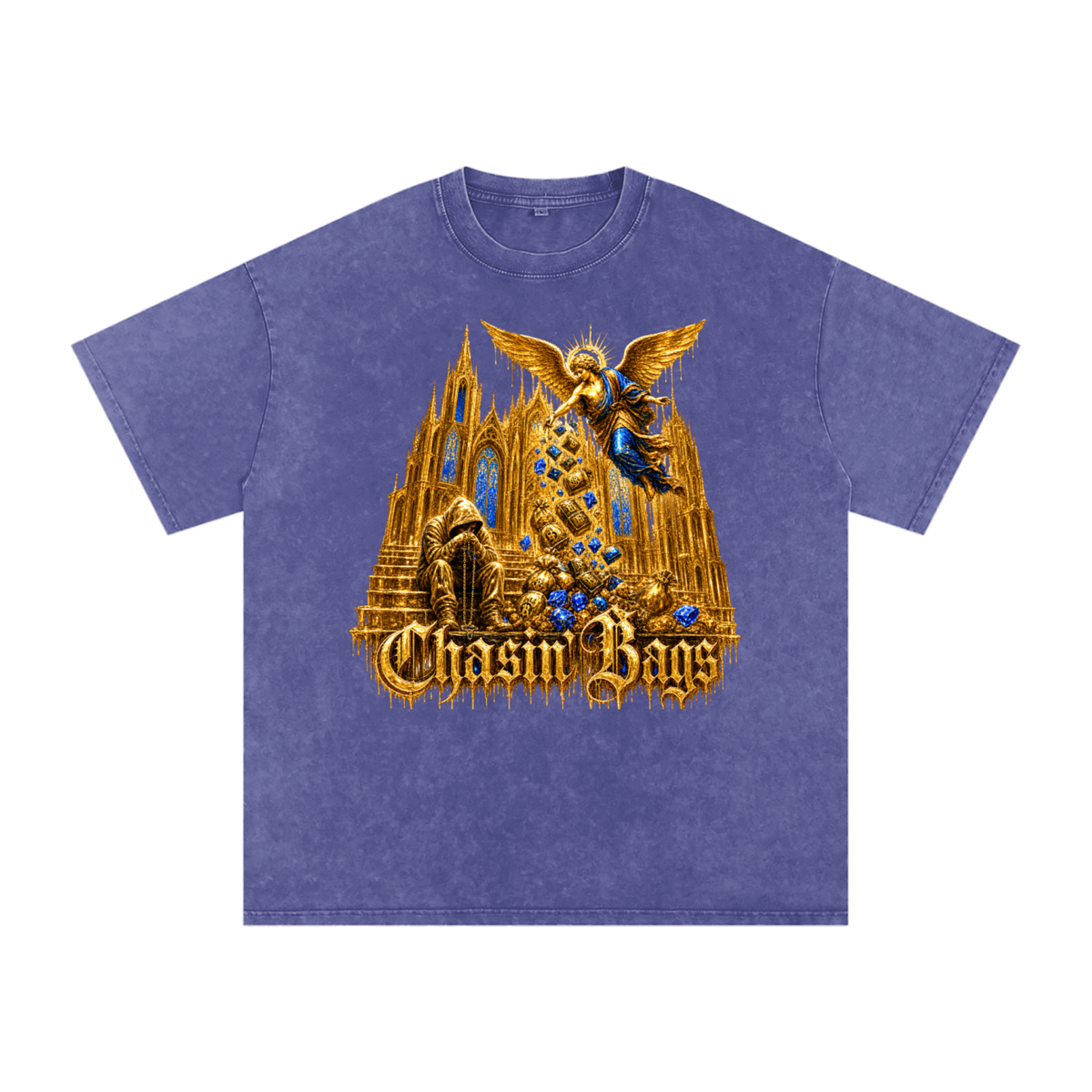 Snow Washed Oversized Cotton T-Shirt