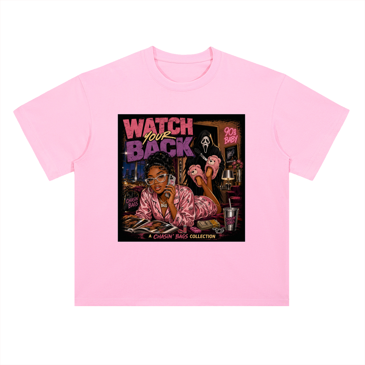 GHOSTFACE Heavyweight Drop Shoulder Cotton T-Shirt
