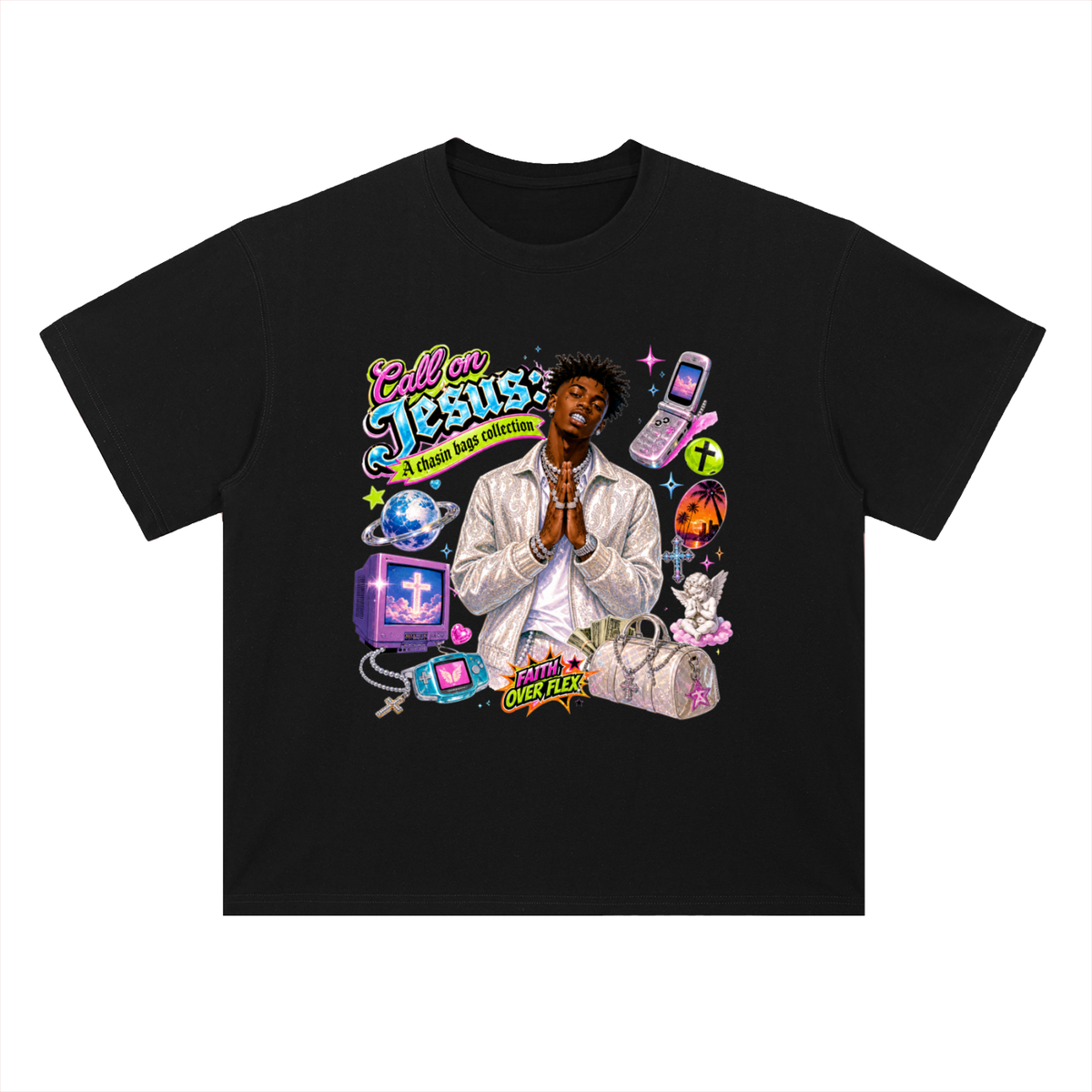 Call on Jesus Heavyweight Drop Shoulder Cotton T-Shirt
