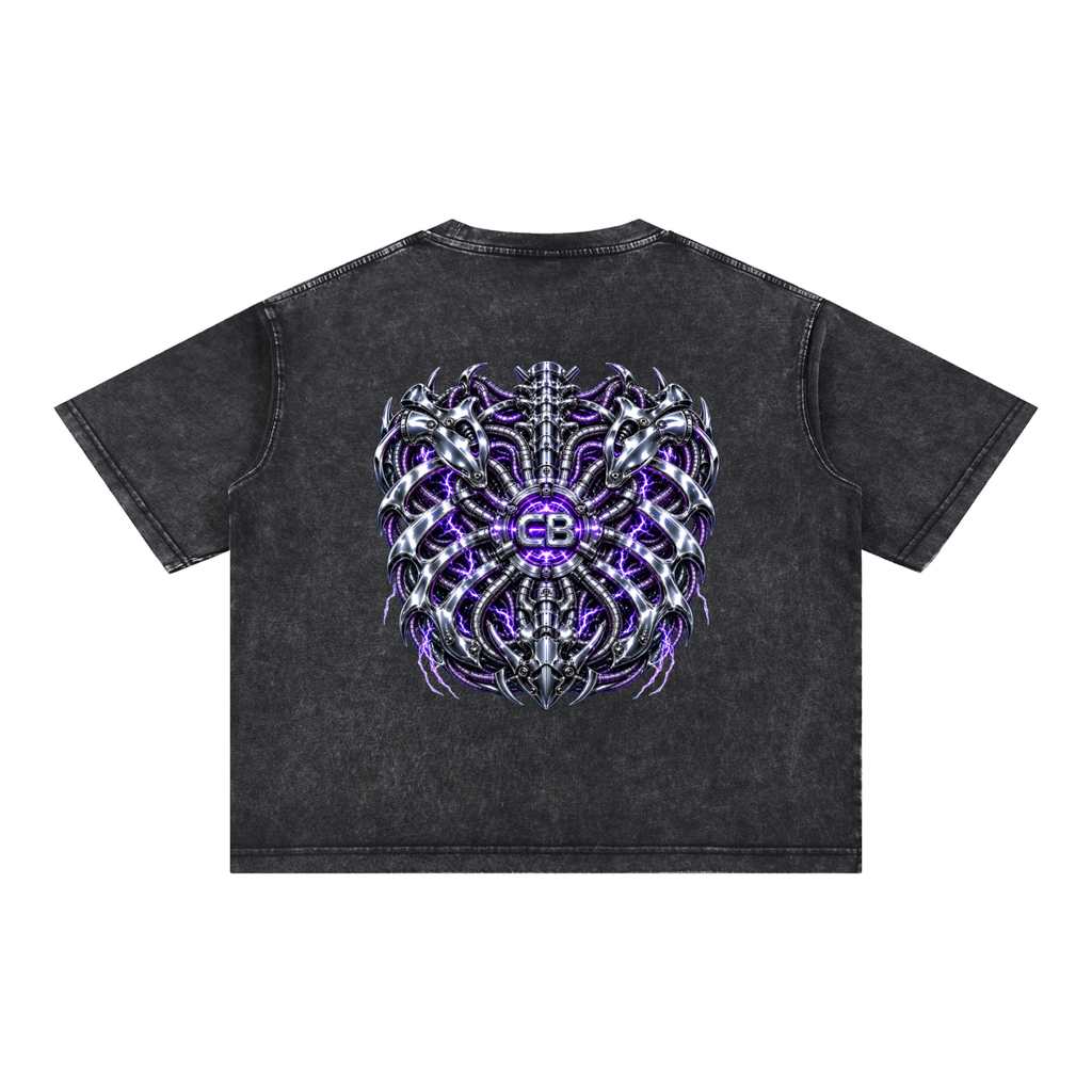 Mineral Wash Boxy Cotton T-Shirt (CYBORG)
