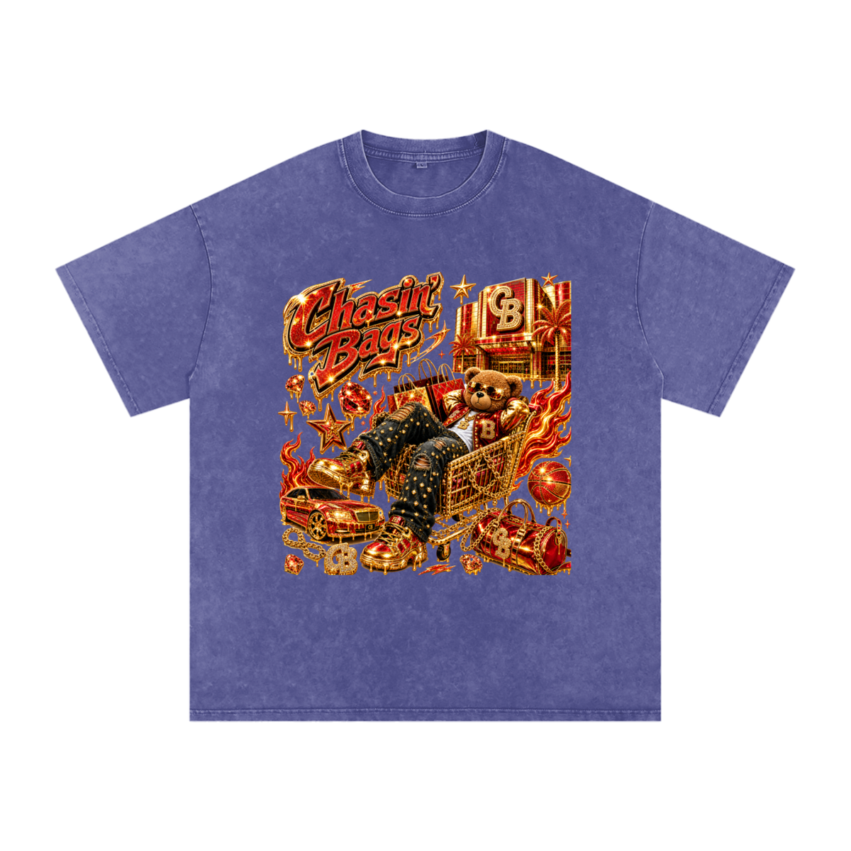 Snow Washed Oversized Cotton T-Shirt
