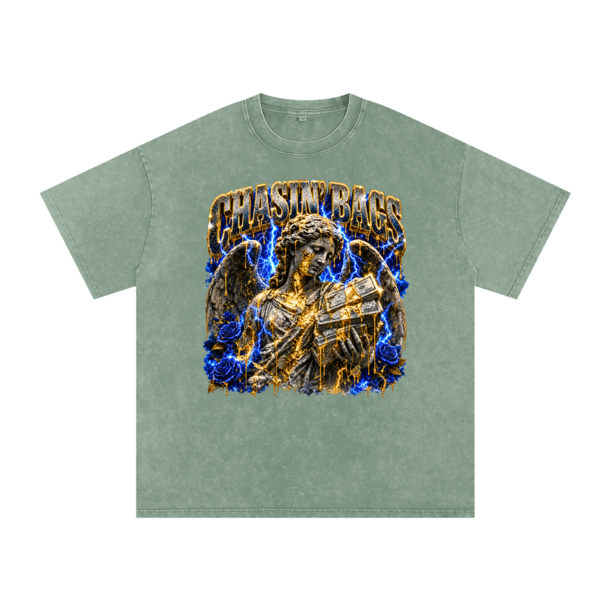 Snow Washed Oversized Cotton T-Shirt