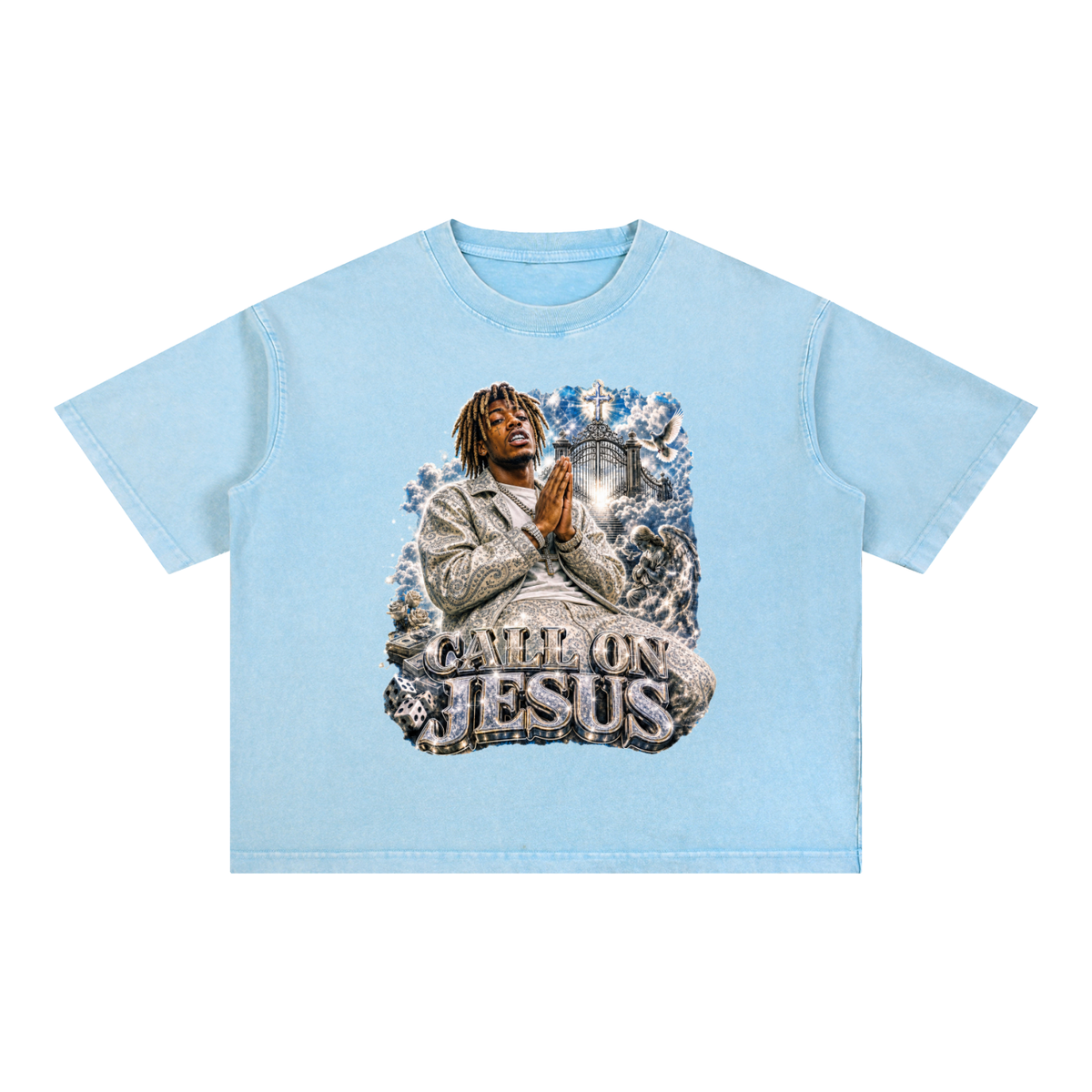 CALL ON Mineral Wash Boxy Cotton T-Shirt