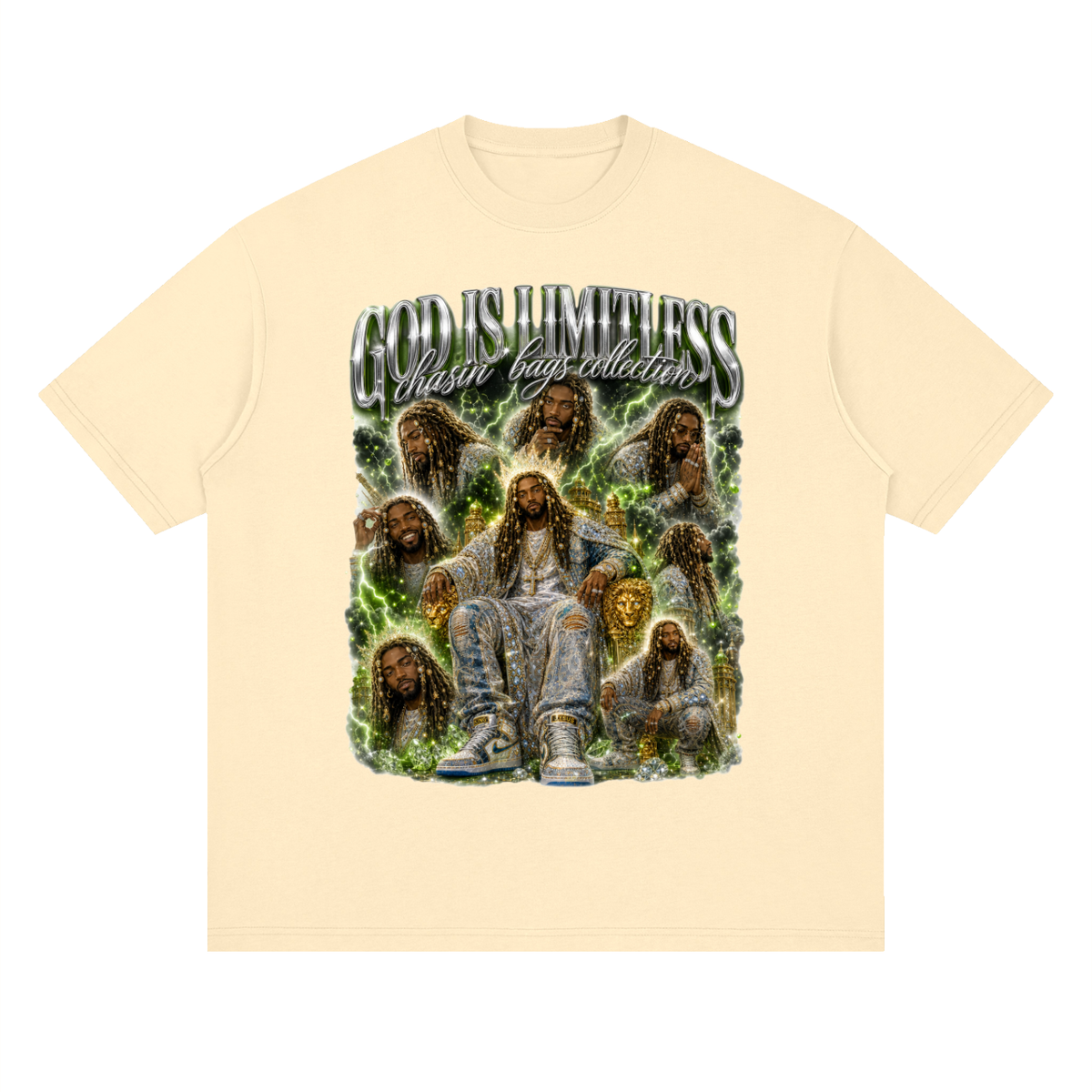 Black Jesus Streetwear Loose Drop Shoulder T-Shirt