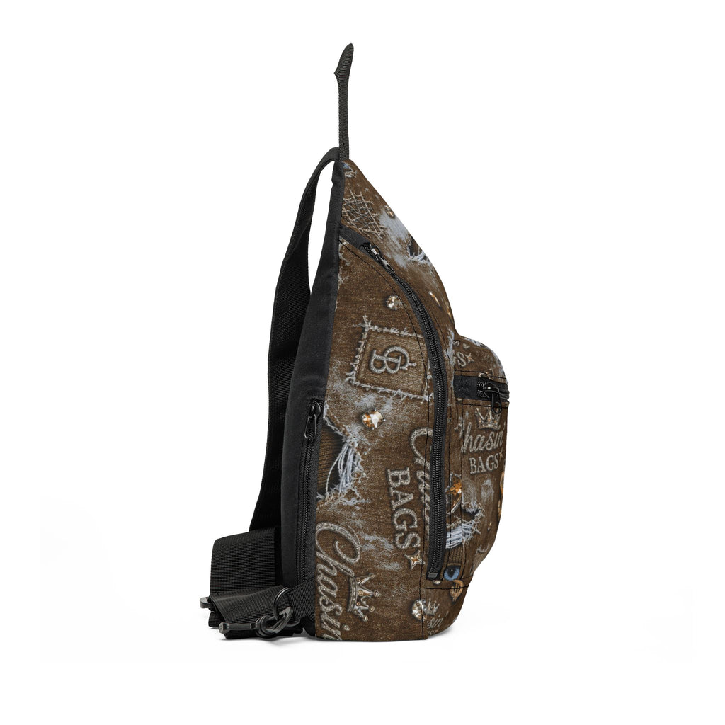 Sling Bag — 'Chasin' Bags' Dollar Sign Brown Streetwear Crossbody
