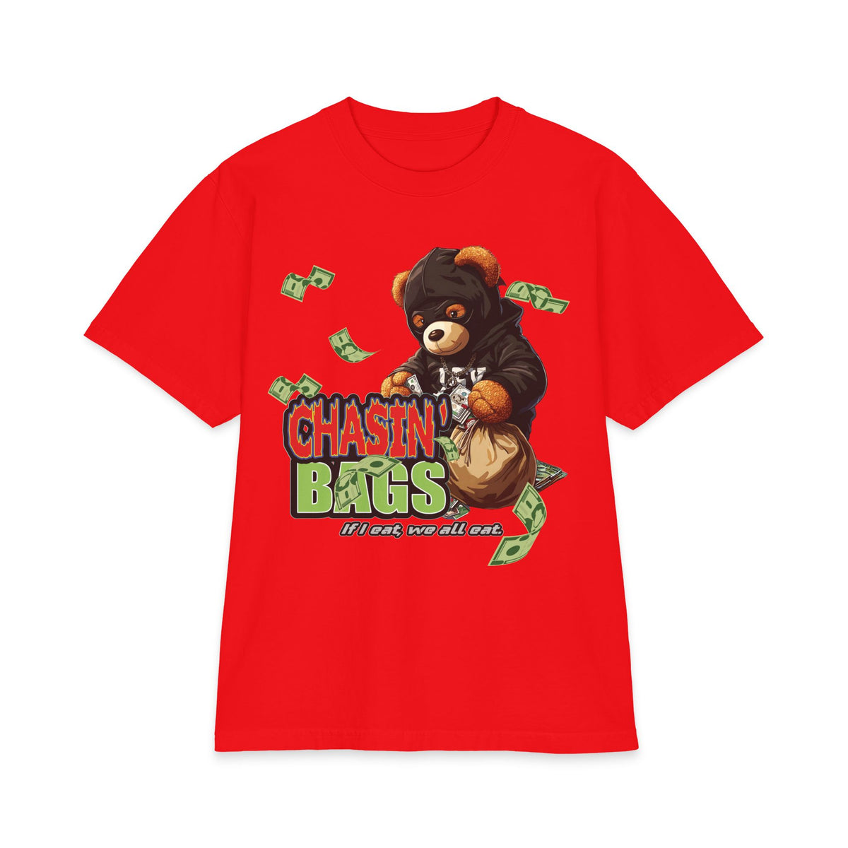 Chasin' Bags Bear Graphic Tee — Money Hustle Streetwear T-Shirt