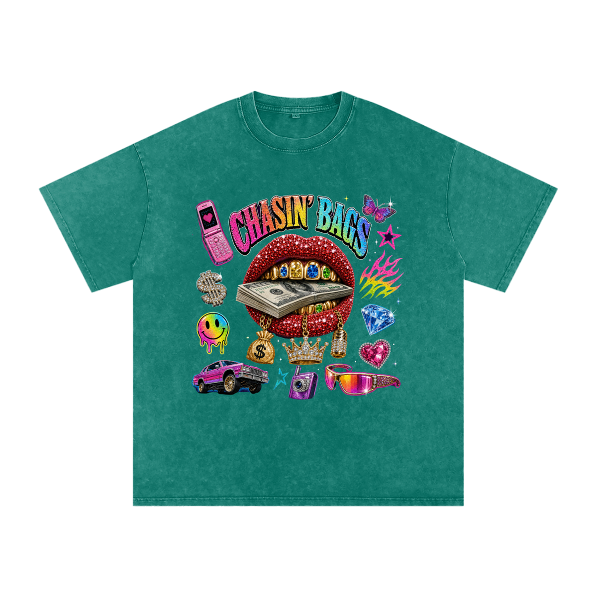 Snow Washed Oversized Cotton T-Shirt