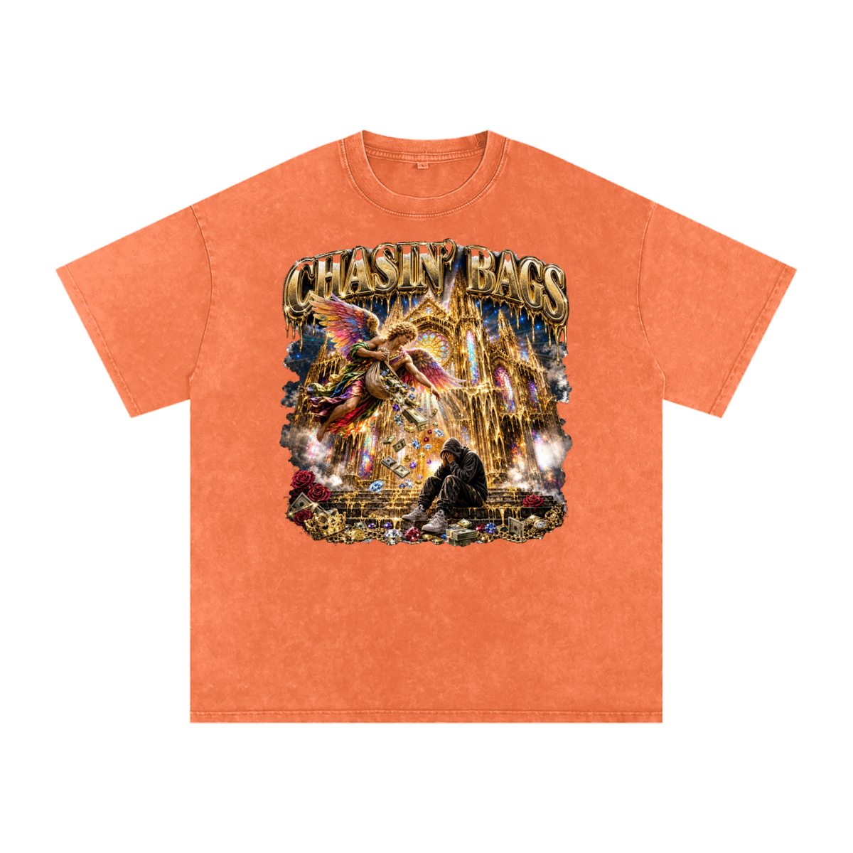 Snow Washed Oversized Cotton T-Shirt