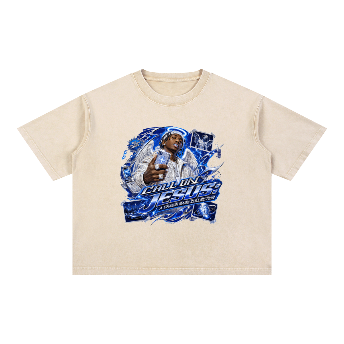 CALL ON Mineral Wash Boxy Cotton T-Shirt