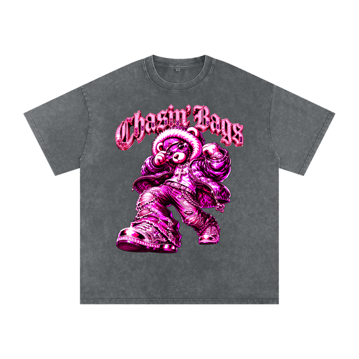 Snow Washed Oversized Cotton T-Shirt