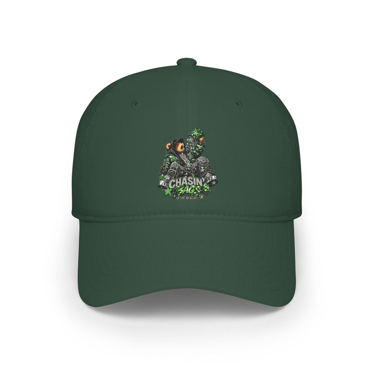 Low Profile Baseball Cap — 'Chasin' Bass' EATING Graphic Hat
