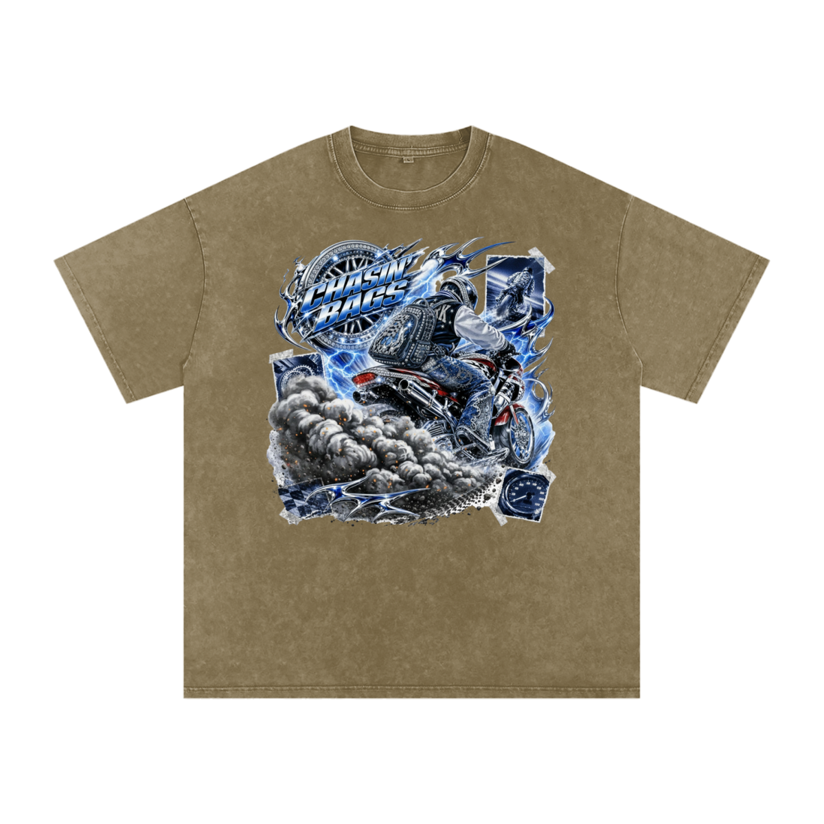 Snow Washed Oversized Cotton T-Shirt