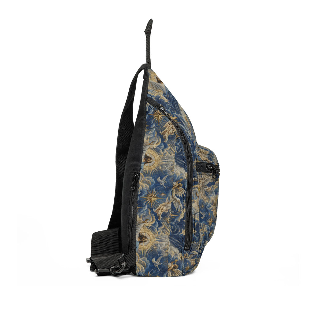Angel Cloud Sling Bag — Renaissance Cherub Pattern Crossbody for Travel & Everyday