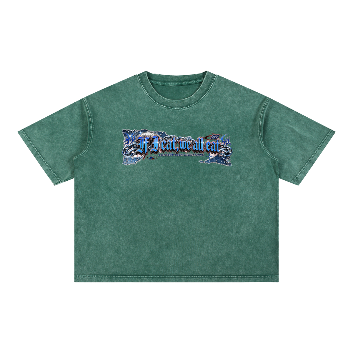 IF I EAT..Mineral Wash Boxy Cotton T-Shirt