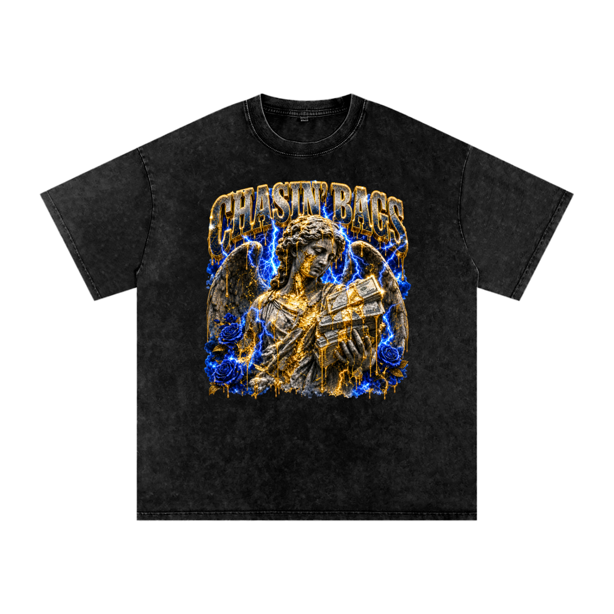 Snow Washed Oversized Cotton T-Shirt