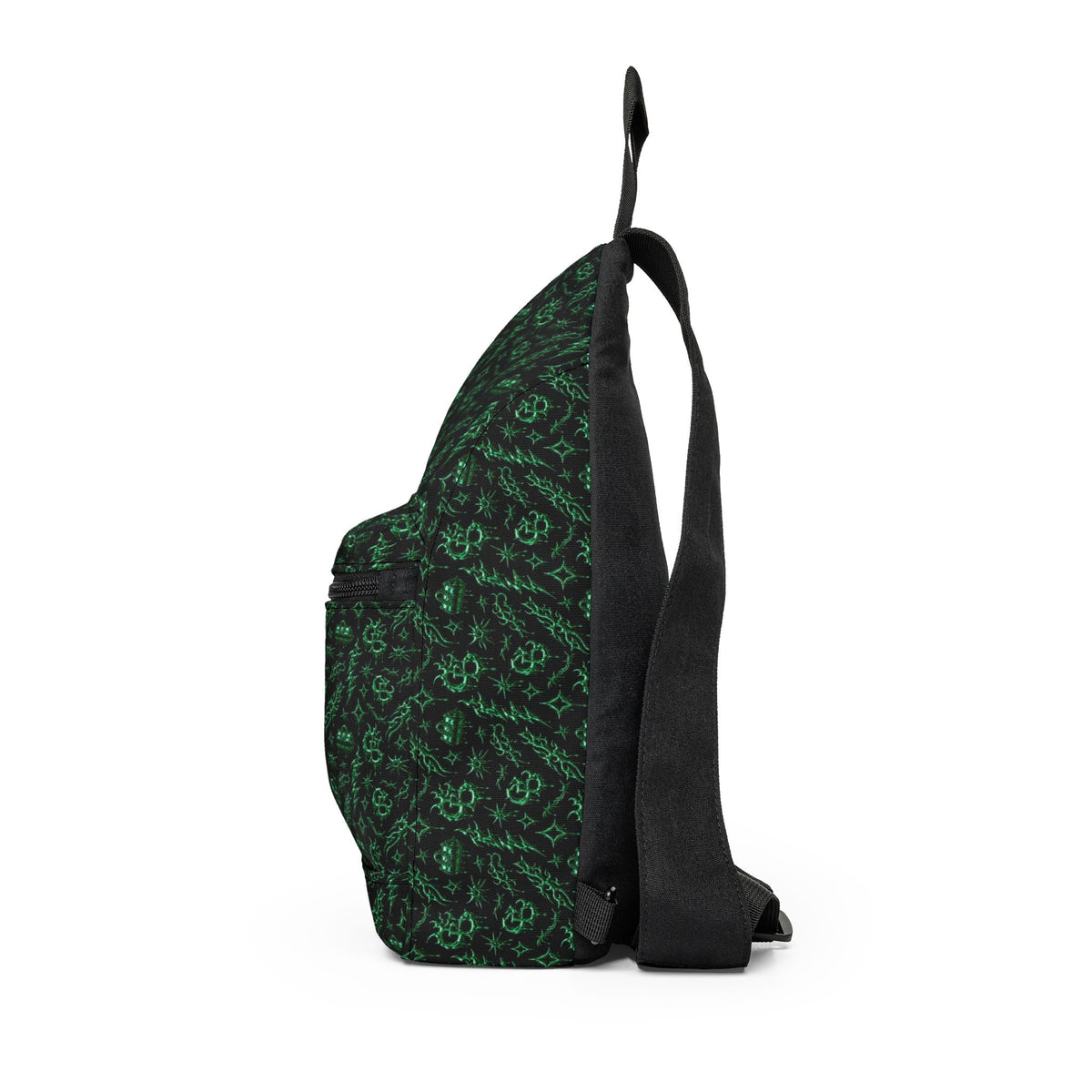 Green Paisley Sling Bag — Compact Everyday Crossbody Pack