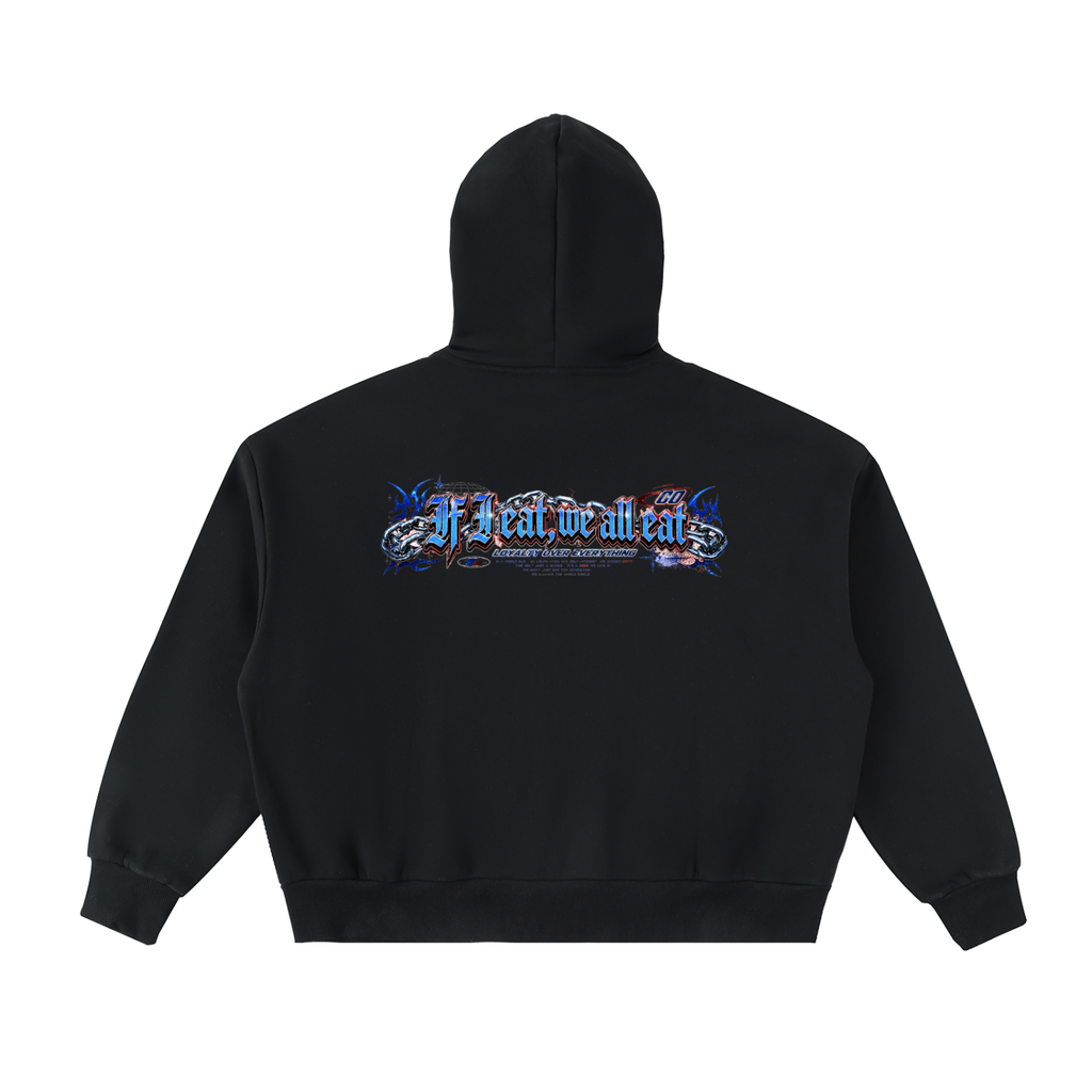 CB on Fleeced Full-Zip Boxy Hoodie