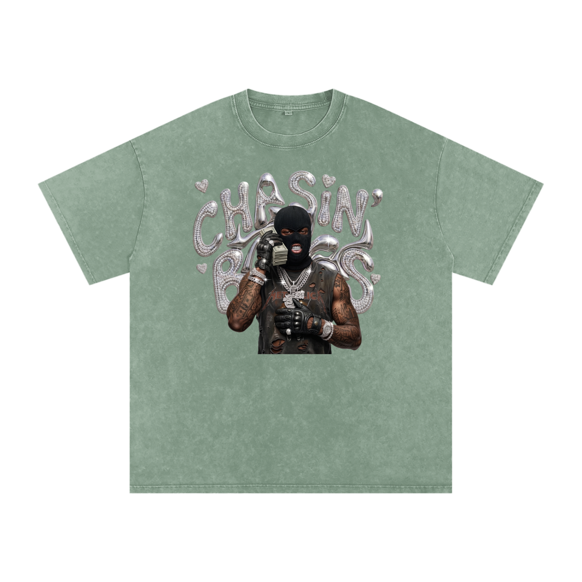 Snow Washed Oversized Cotton T-Shirt