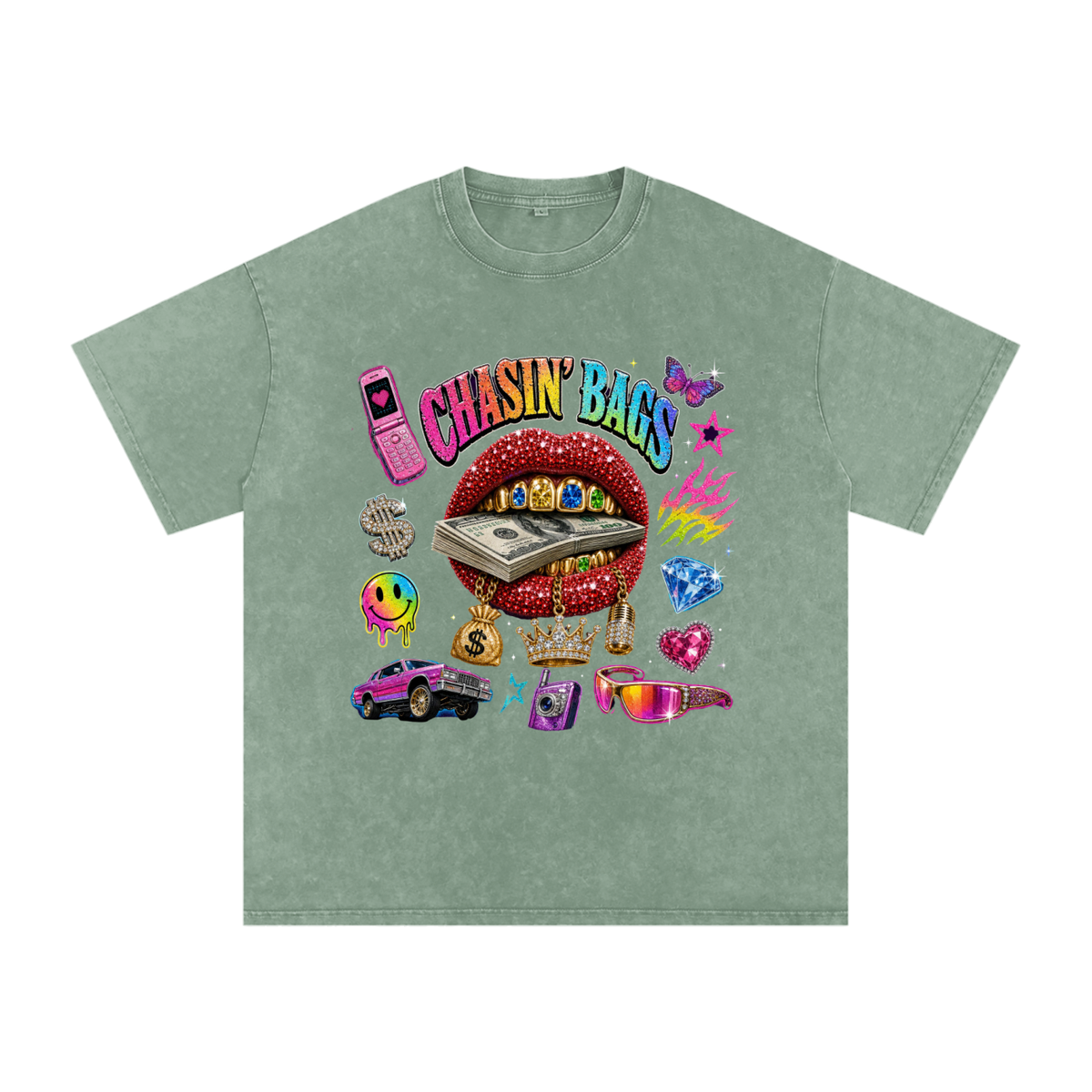 Snow Washed Oversized Cotton T-Shirt