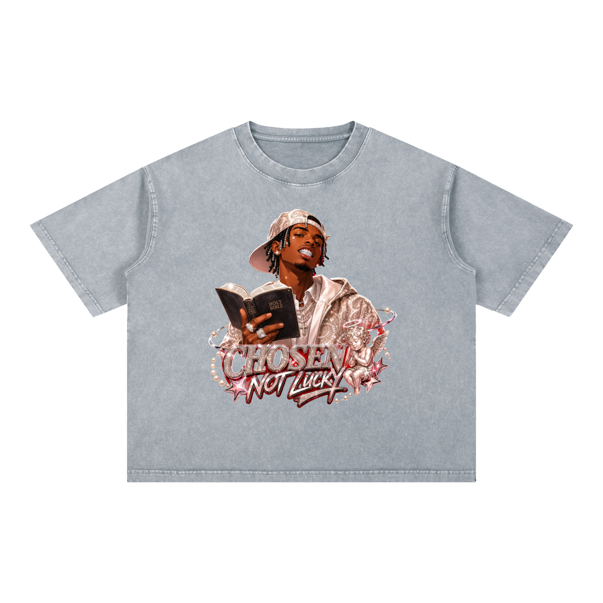 PRAY Mineral Wash Boxy Cotton T-Shirt
