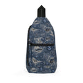 Denim Blue Graphic Sling Bag - 'Chasin' Bags' PEEKABOO Pattern