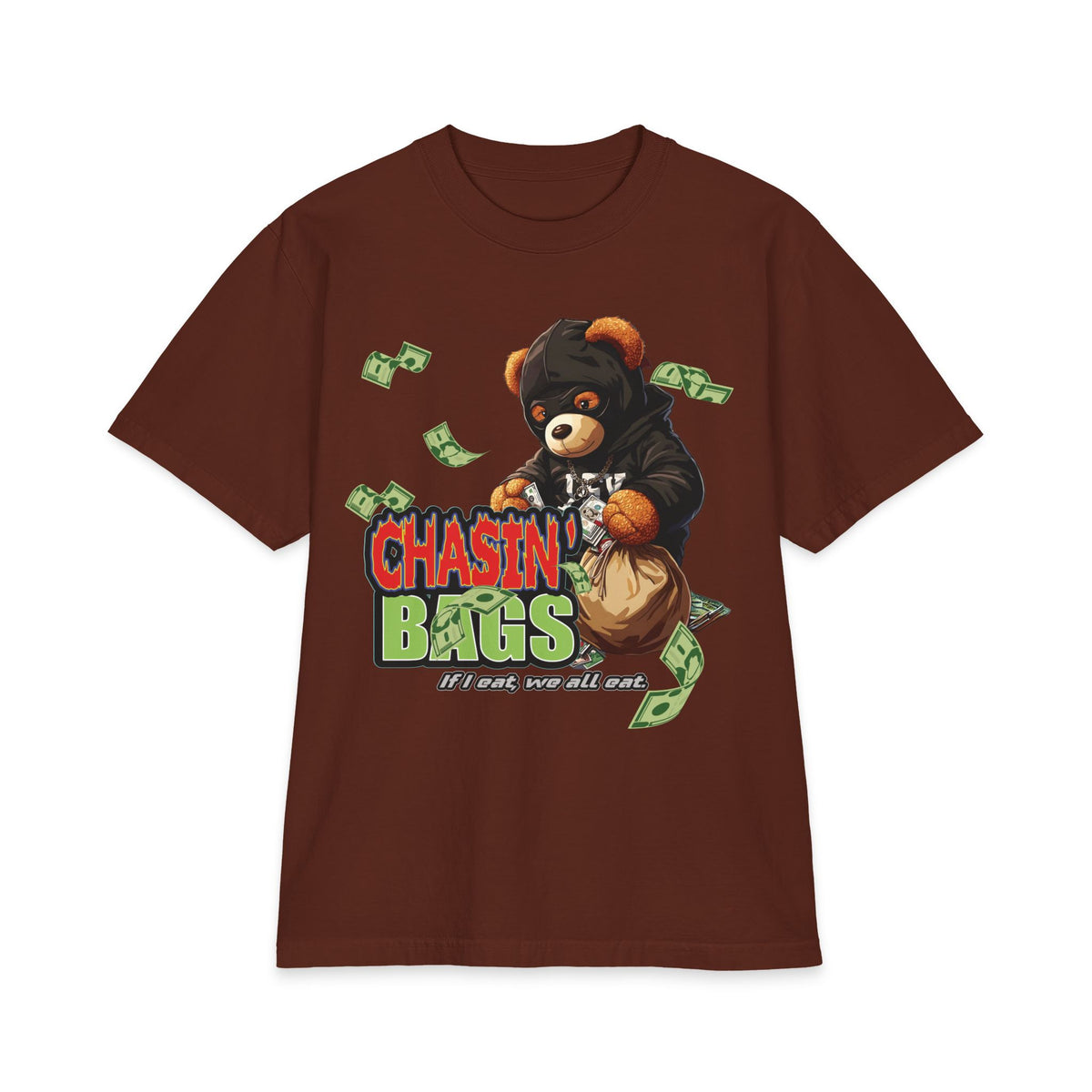 Chasin' Bags Bear Graphic Tee — Money Hustle Streetwear T-Shirt