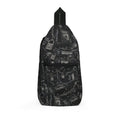 Black Grunge Accessories Sling Bag — Vintage Locks & Chains Crossbody Pack