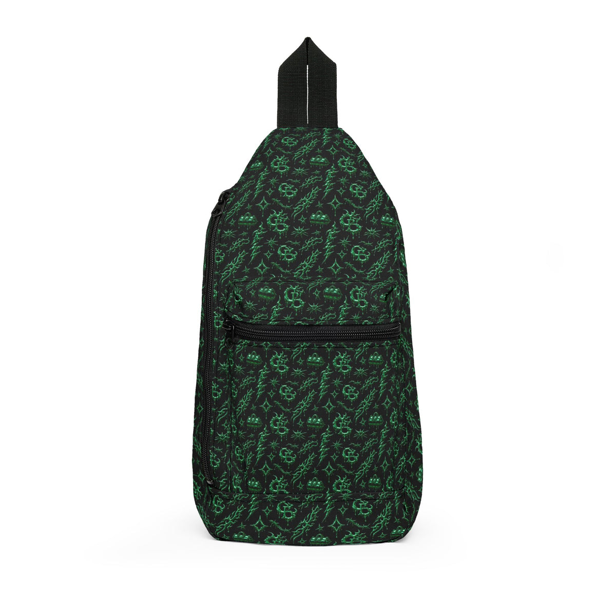 Green Paisley Sling Bag — Compact Everyday Crossbody Pack