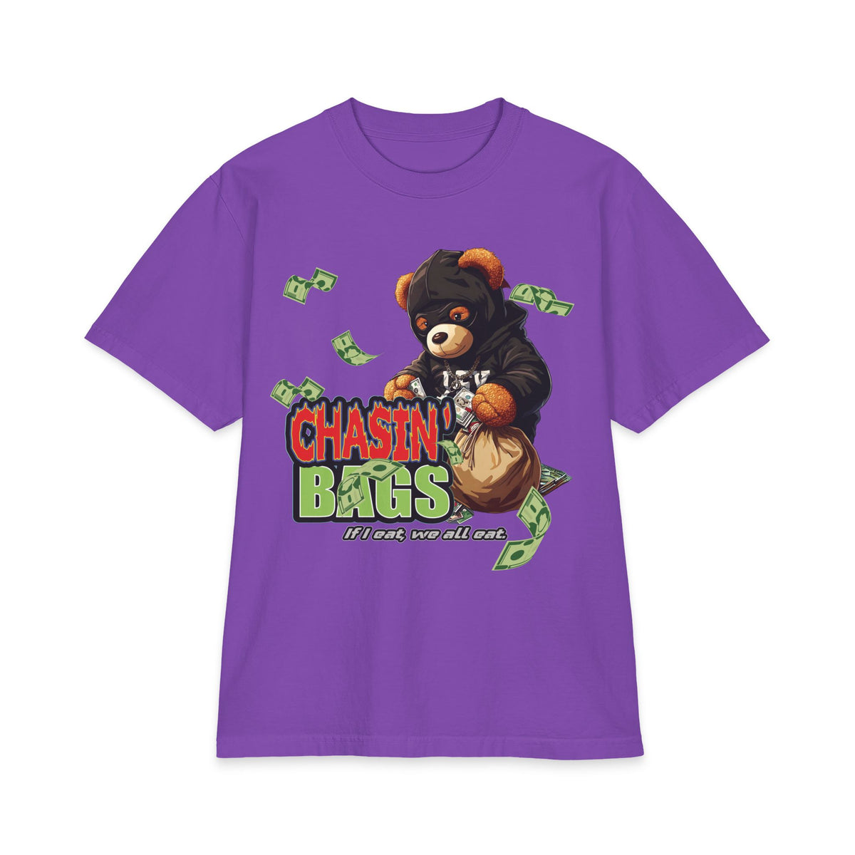 Chasin' Bags Bear Graphic Tee — Money Hustle Streetwear T-Shirt