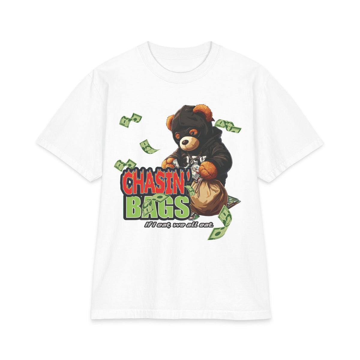 Chasin' Bags Bear Graphic Tee — Money Hustle Streetwear T-Shirt