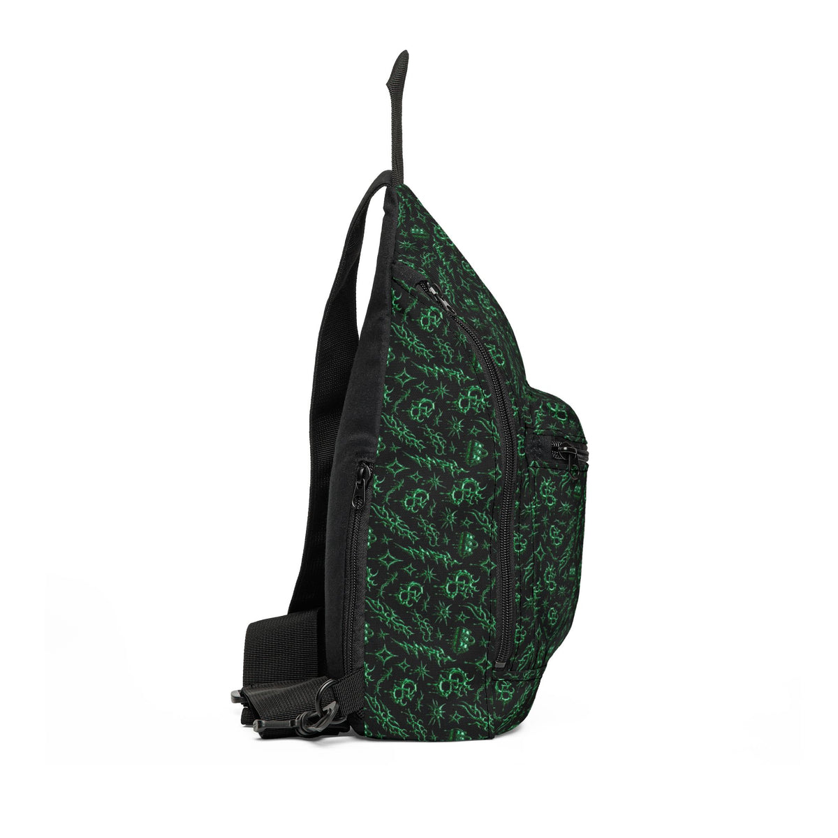 Green Paisley Sling Bag — Compact Everyday Crossbody Pack