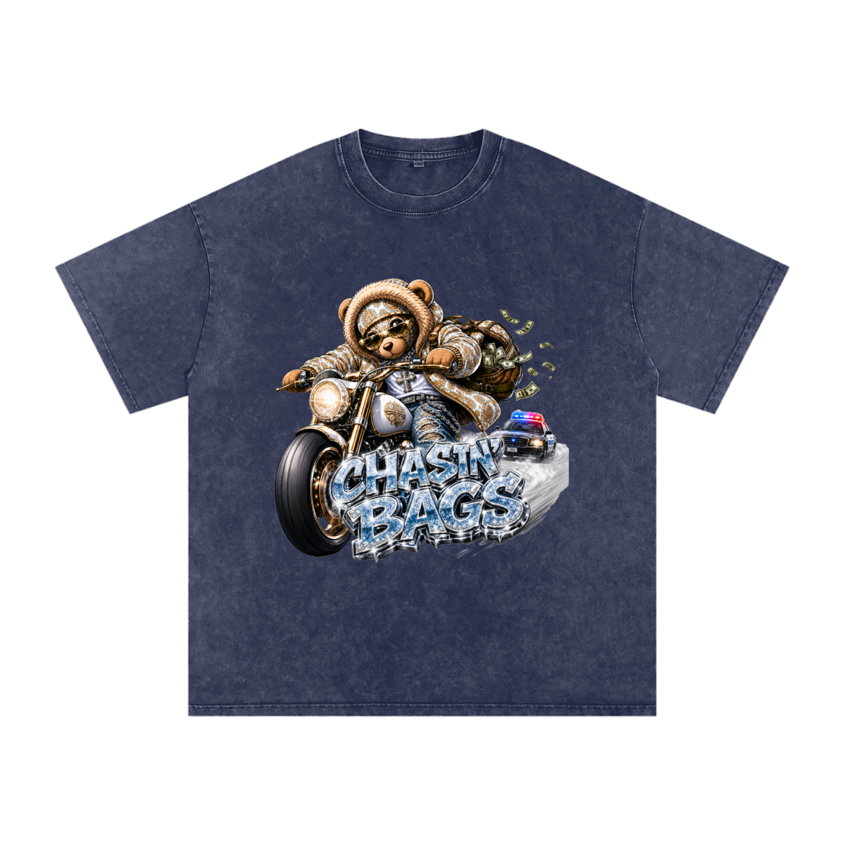 THE CHASE Snow Washed Oversized Cotton T-Shirt