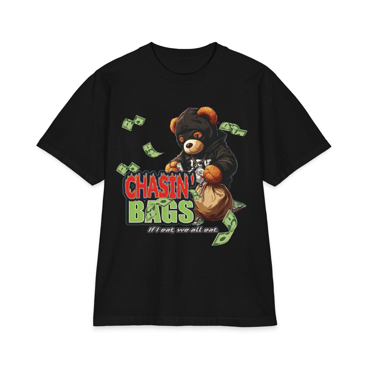 Chasin' Bags Bear Graphic Tee — Money Hustle Streetwear T-Shirt
